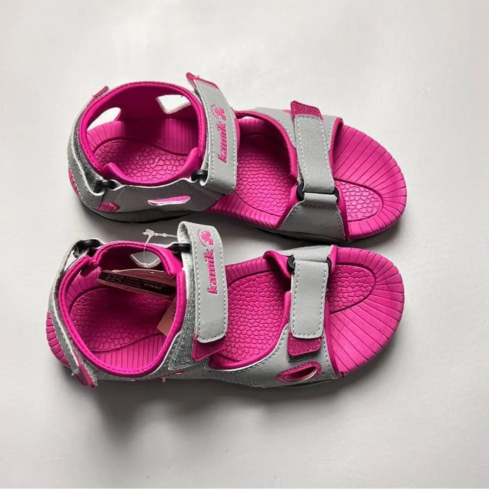 Kamik Girl's  Clean Sport Pink Lobster 2 Double Secure Strap Pink Sandals Sz 5